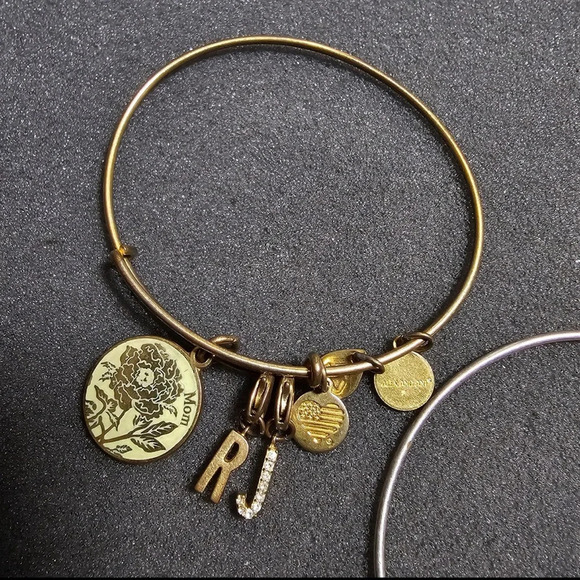 Lot Of 3 Alex And Ani Fashion Bangle Charm Dangle Bracelets - Picture 4 of 5